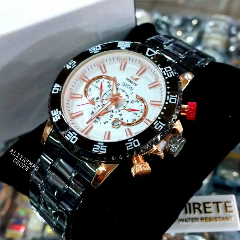 JAM MIRETE SPORT ORIGINAL RANTAI BAJA JAM IMPORT PRIA FITUR TANGGAL HARI_JAM TANGAN PRIA TAHAN AIR MIRETE