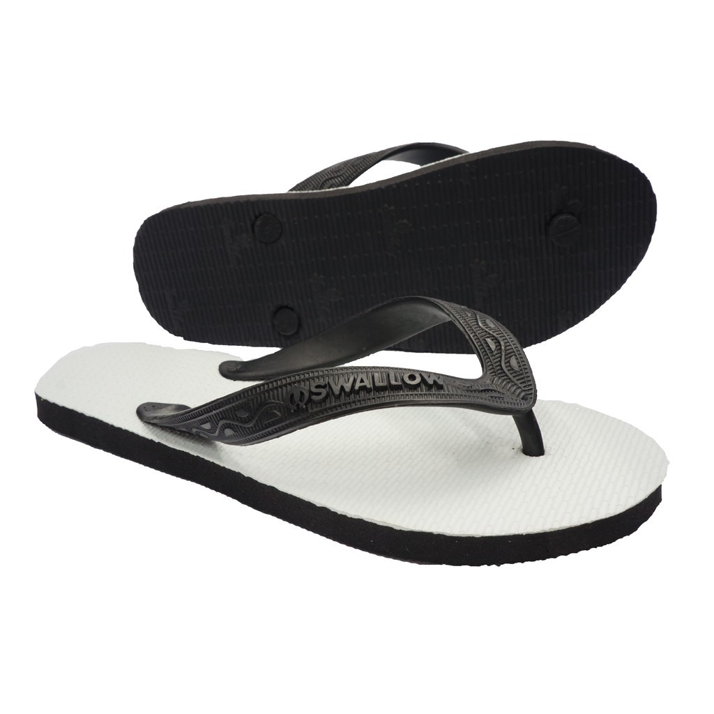 Sandal Swallow Putih Hitam Original Nomor 9-11 grosir SANDAL JEPIT KARET SWALLOW