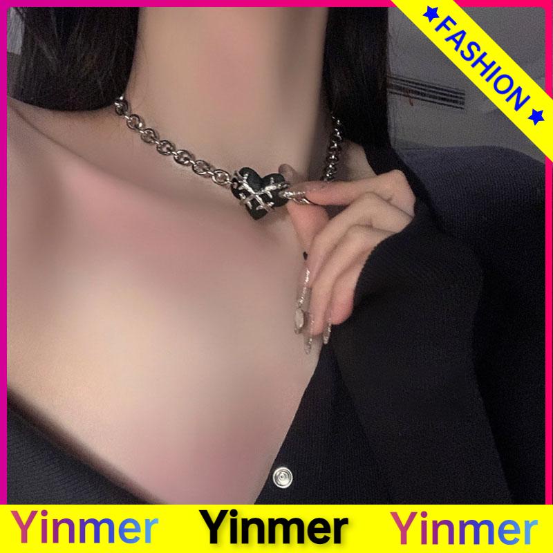 COD✨ Hip Hop Duri Cinta Kalung Fashion Wanita Manis Keren Tinggi Dingin Temperamen Leher Klavikula Rantai-Yinmer