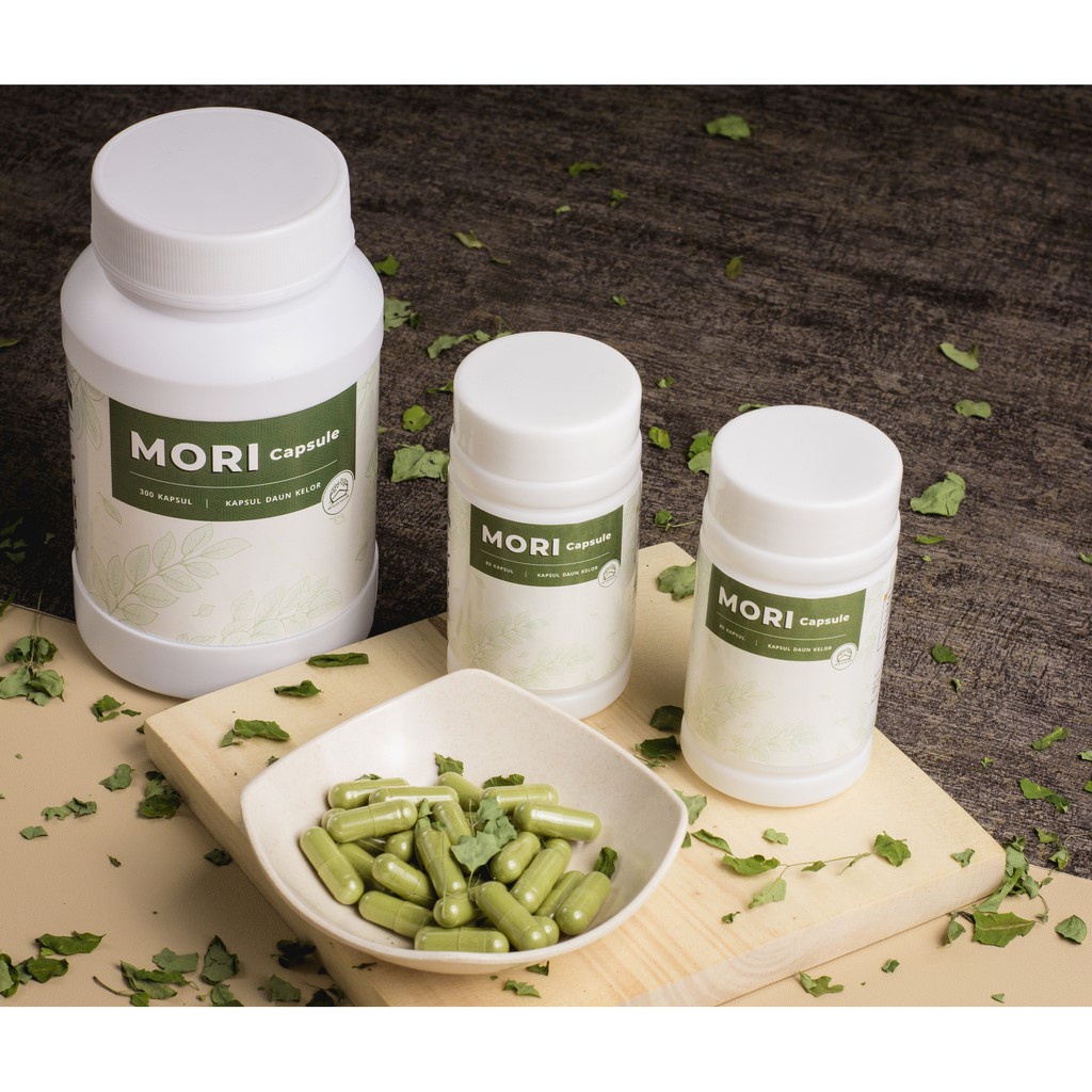 MORI Teh Celup Daun Kelor Premium (Moringa) MORI Kapsul Ekstrak Daun Kelor Suplemen Kesehatan