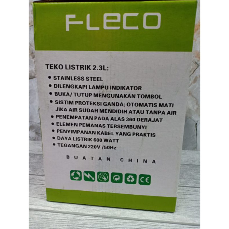 Teko Air Listrik Fleco F-723 2.3L // Alat Pemanas Air Otomatis Mati