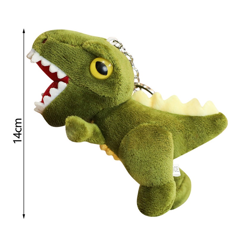 TK 14cm Mini Dinosaur Plush Toys Key Chain Bag Pendant Cute Tyrannosaurus Doll