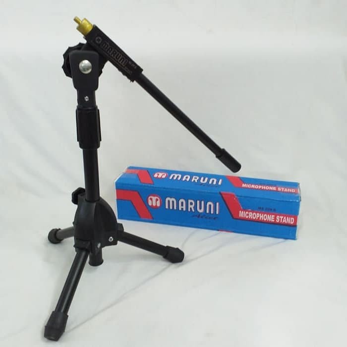 Stand Mic Maruni Pendek / Tiang Mic Pendek Hitam FREE HOLDER