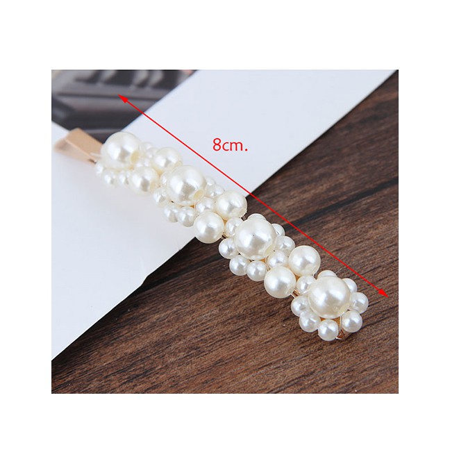 LRC Jepit Rambut Fashion Pearl Small Flower Hairpin A57692