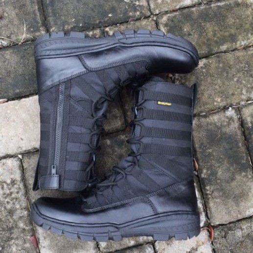 SEPATU PDL NINJA TNI POLRI BAHAN KULIT SAPI &amp; KORDURA ANTI AIR MERK BROTRHER NINJA M2 SLETING DI SOL