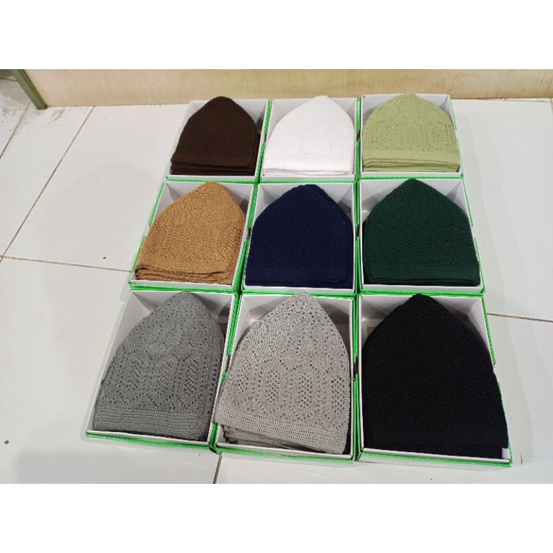 Peci Haji Peci Mercan / Peci Turky Original Rajut Mercan