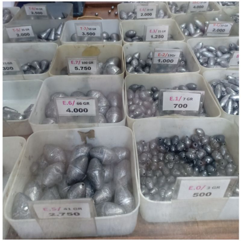 Timah Pancing kiloan, Timah daun, Timah kerucut, Timah Tetes, timbel Pancing, pemberat pancing, timb