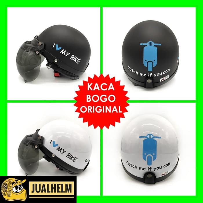 SALE Helm Chip Retro Motif Vespa Kaca Bogo Original Klasik Vintage