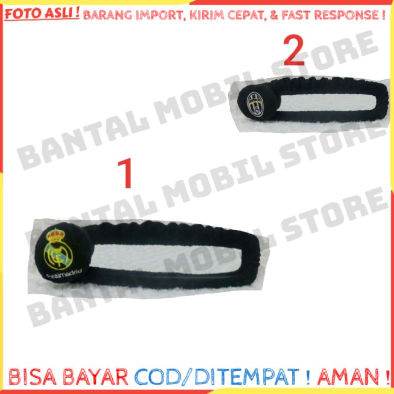 Sarung cover kaca spion tengah mobil boneka club klub bola Juventus REAL Madrid hitam