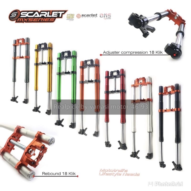 Shock depan crf 150l klx 150dt klx 150bf up side down usd 150l klx 150bf scarlet