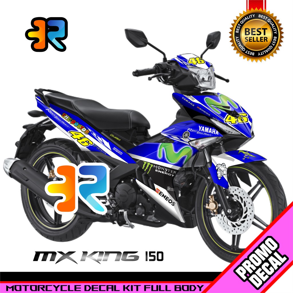 Decal Motor MX King 150 Desain Movistar Sticker Decal Full Body