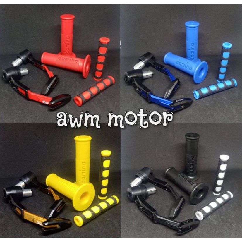 [PAKET] Handgrip Domino Polos Plus Proguard robot dan Karet Handle Universal