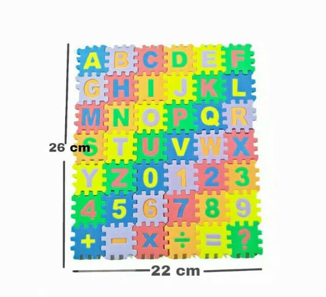 Mainan Edukasi Anak puzzle spon abjad dan angka (3 pcs)