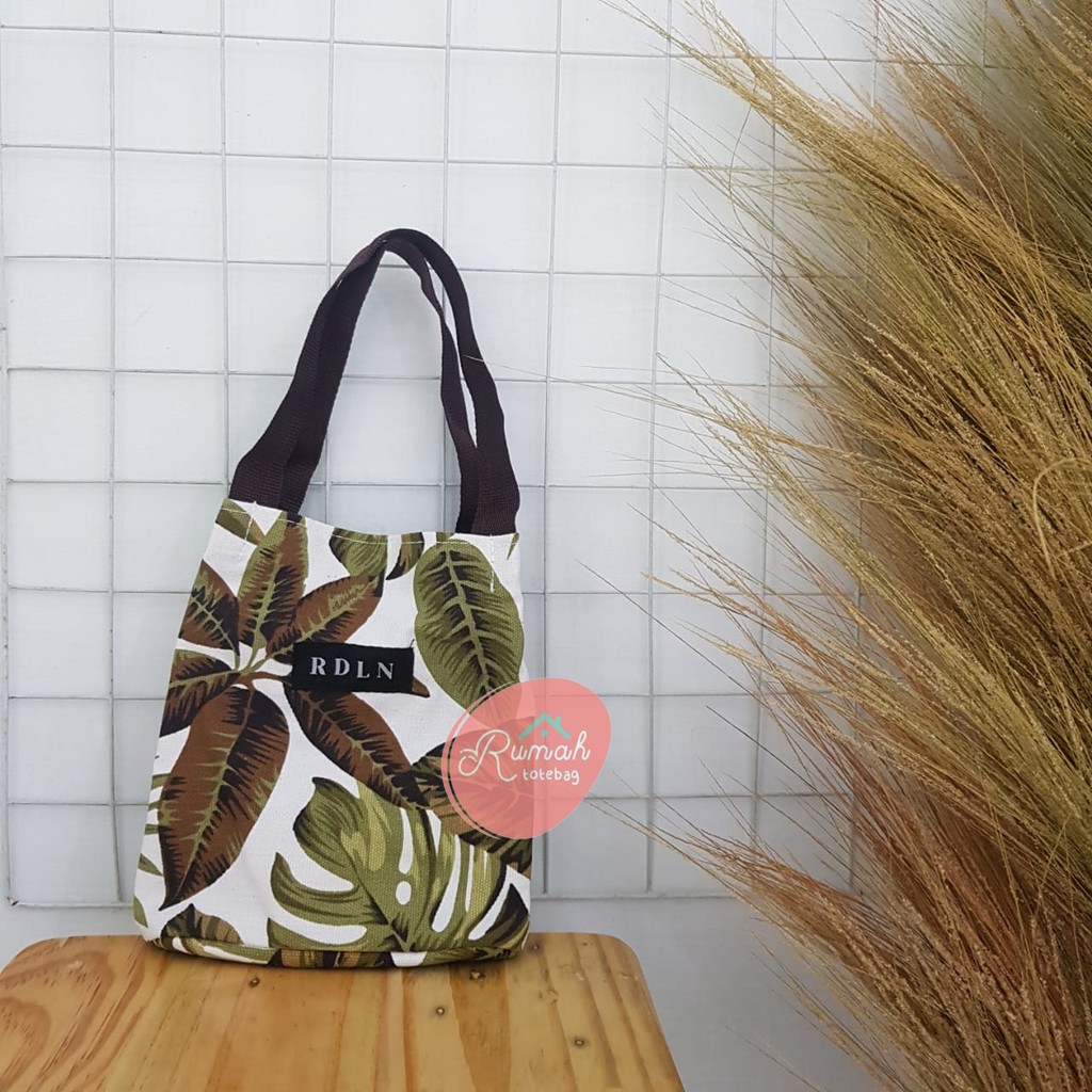 Slingbag Kanvas Kecil / Handbag Kanvas Kecil Daun Teh