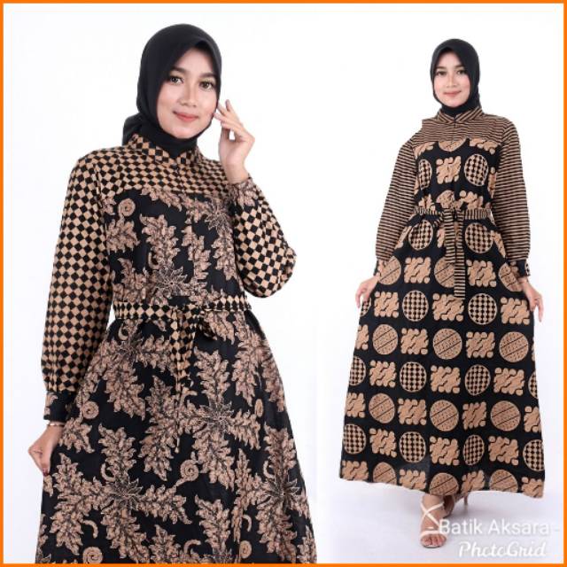 Gamis Batik Modern Murah Model Terbaru Ori Batik Pekalongan Batik Tulis Cap Kombinasi Balotelli Xxl Shopee Indonesia