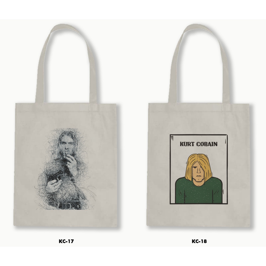 TOTE BAG BLACU - KURT COBAIN / NIRVANA 01