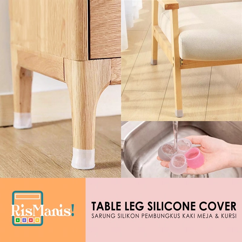 TABLE LEG SILICONE COVER - Sarung Silikon Pembungkus Kaki Meja Kursi Alas Karet Pelindung Lantai