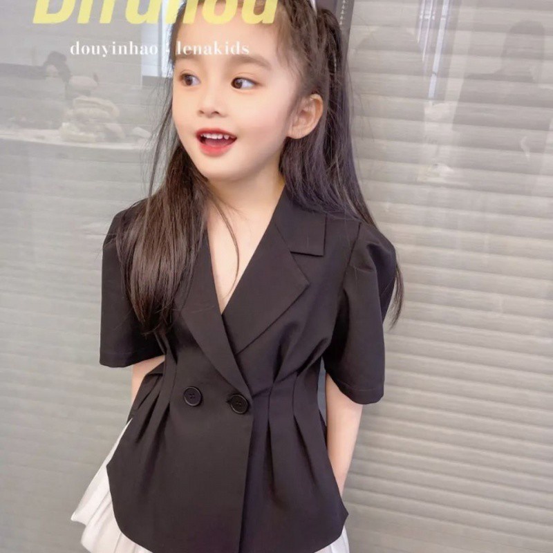 [Cocobaby Jakarta] Atasan Blazer Gadis Perempuan Hitam Model Jas Hitam