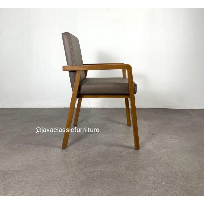 KURSI MAKAN JOK TERAS SANTAI SANDARAN BUSA LENGAN KAYU JATI ARMCHAIR FURNITURE JEPARA MEUBEL-2