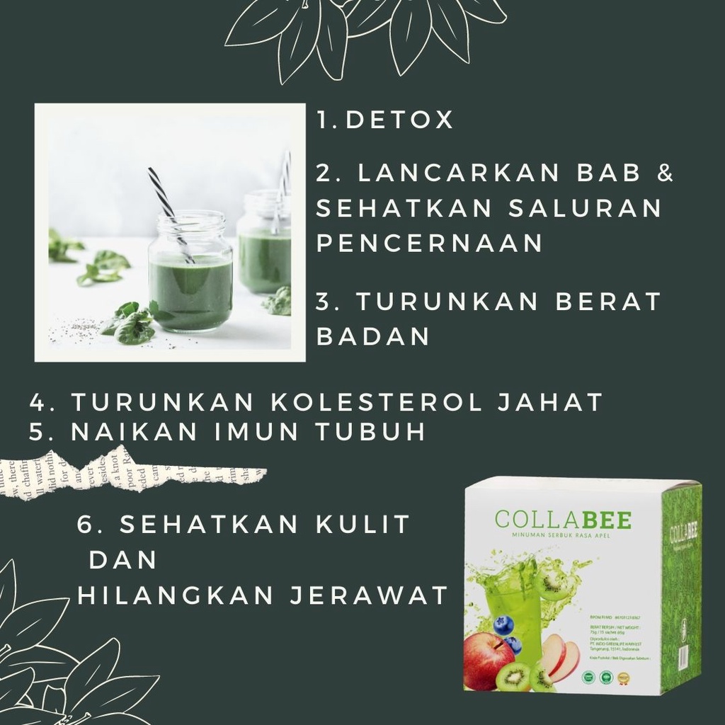 COLLABEE Fiber diet detox penurun berat badan Obat pelangsing perut buncit Pelancar BAB Serat detoks