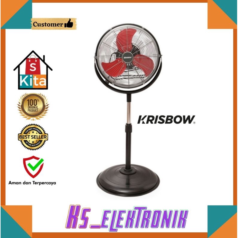 Kipas angin Krisbow full metal 16 inch/kipas angin lantai/kipas angin berdiri/standing fan
