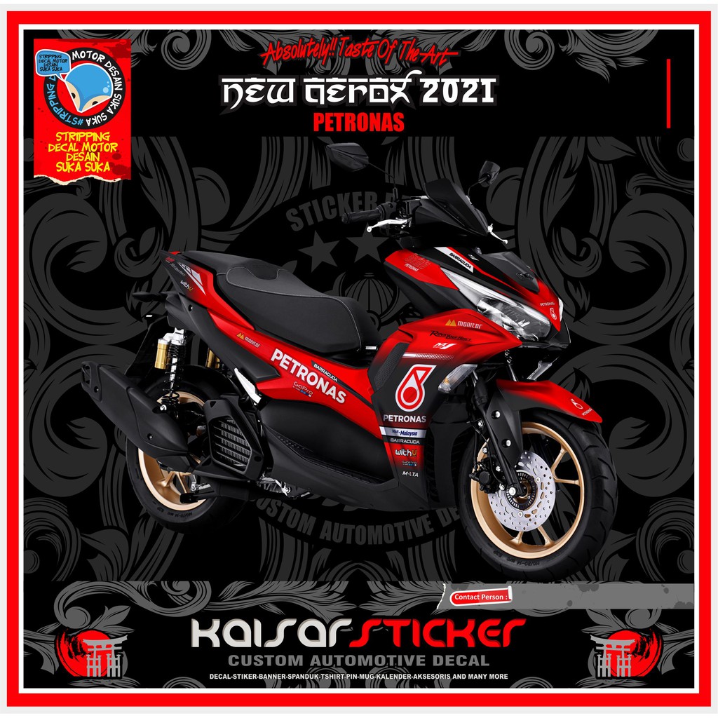 CUTING STIKER DECAL STICKER NEW AEROX 155 NEW 2021 PETRONAS