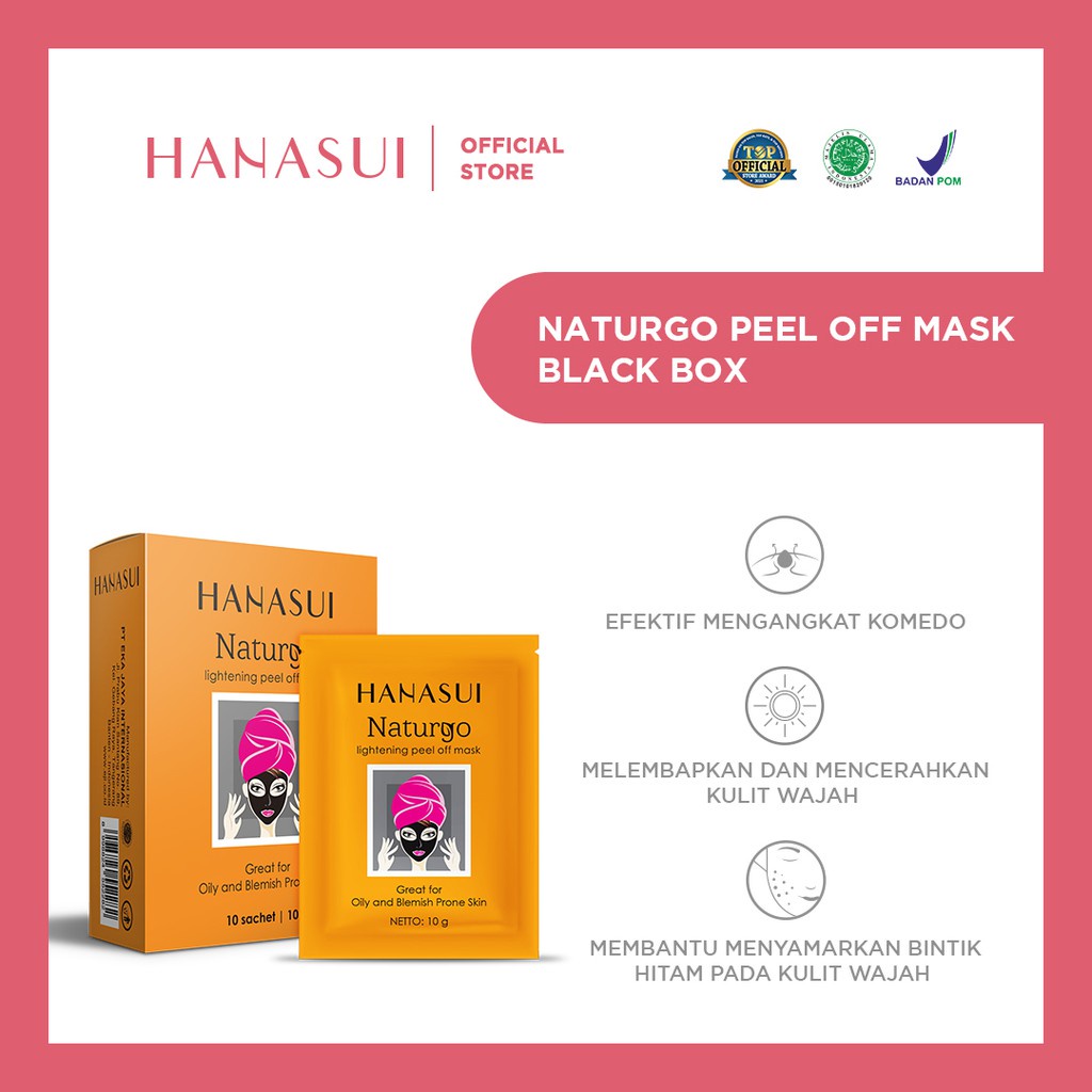 HANASUI Naturgo Peel Off Mask Black - Box