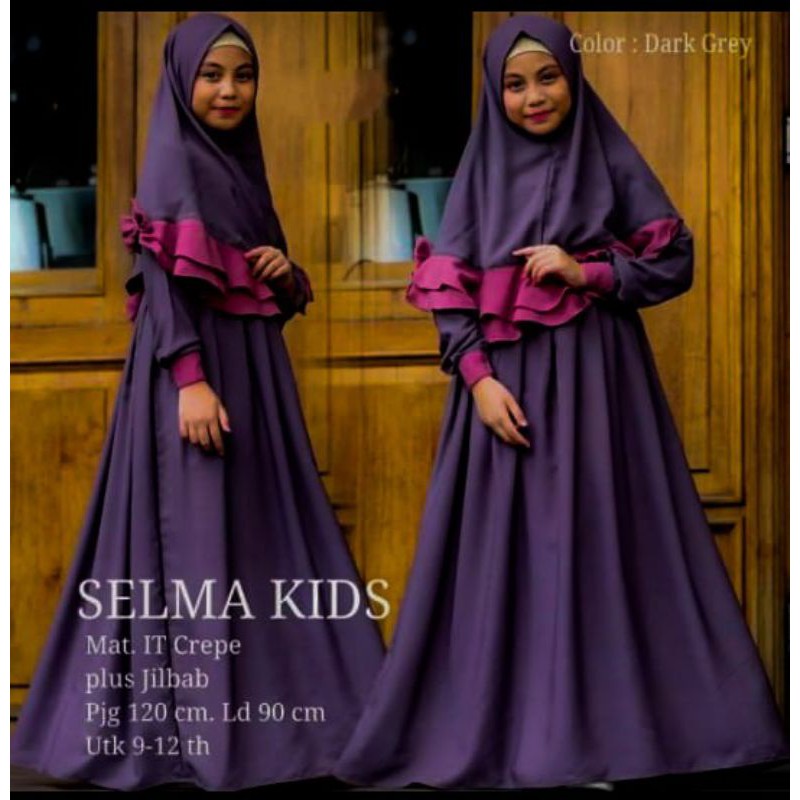 Gamis Anak Perempuan 9-13 Tahun Baju Muslim SELMA Kids series Saleha