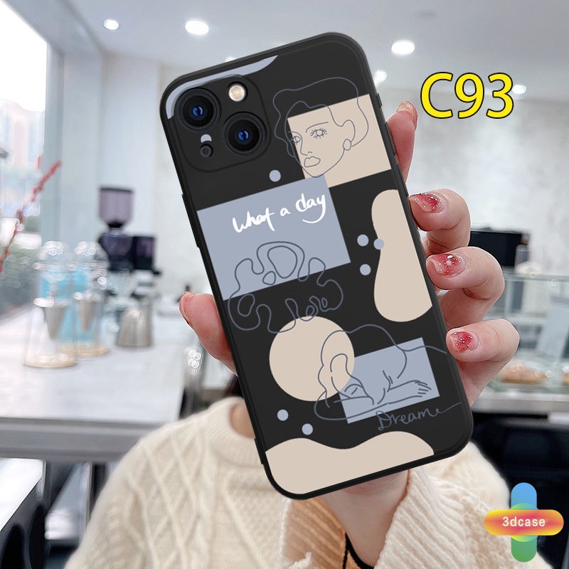Soft TPU Case Compatible For IPhone 7 Plus 11 6 6S 8 Plus XR 11 12 13 PRO MAX 11 12 13 mini X XS MAX Se 2020 6SPlus 7Plus 6Plus 8Plus XSMAX A54 A15 A16 A9 A5 A7 A5S Y12 Y20 Ins Art Line Face  Shockproof Cover