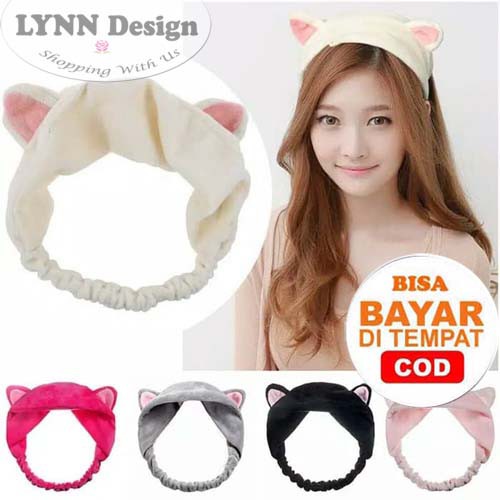 Bandana Bando Motif Kuping Hairband Korea Lucu Kucing Bendo Headband Rambut Fashion