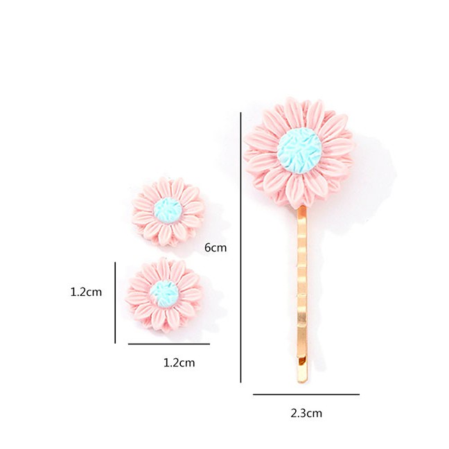 LRC Jepit Rambut Fashion Small Daisy Flower Stud Earrings Set F7557X