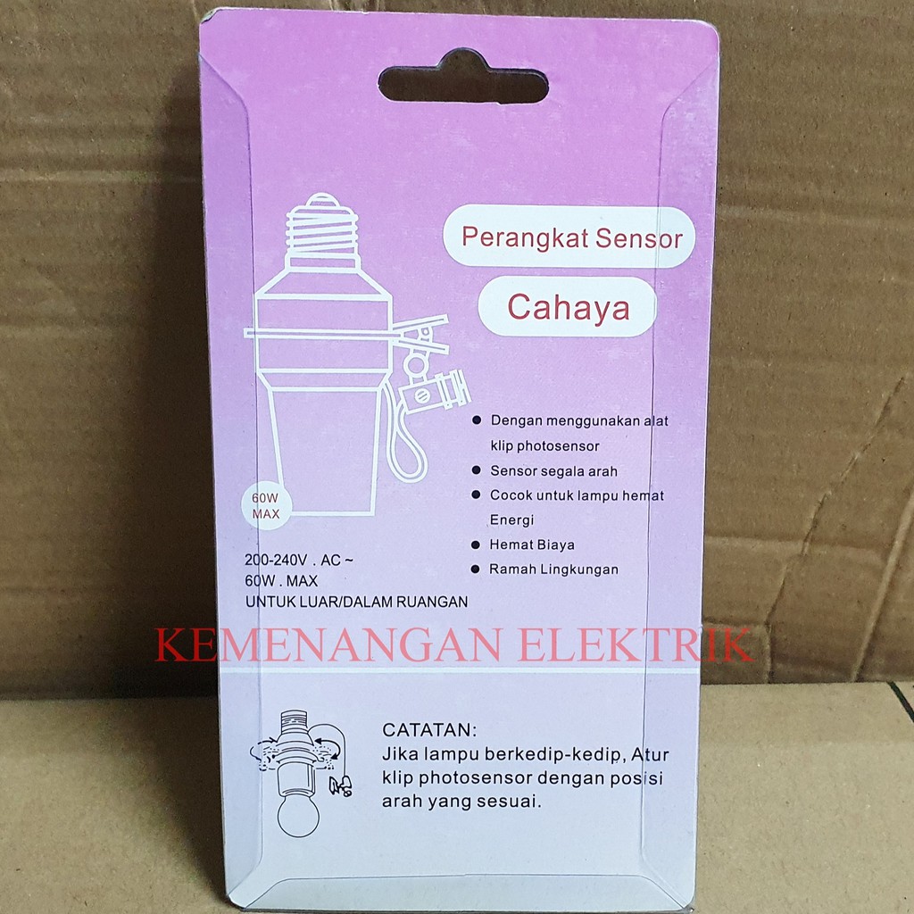 FITTING LAMPU SENSOR CAHAYA OTOMATIS E27 TUV / AUTOMATIC UNTUK SEMUA LAMPU E27