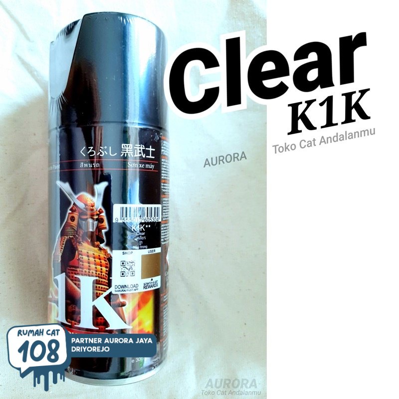 

Rumah Cat - Pilox Samurai Clear K1K Gloss Pengkilap Anti Gores Pilok Vernis Pernis Klir Glos Mengkilap Super Rumah Cat Motor dan Mobil