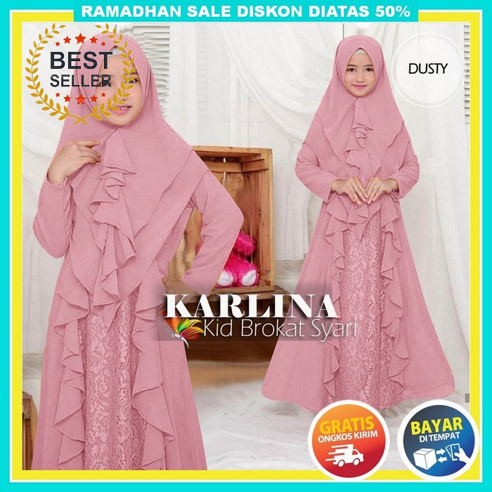 Gamis Anak Lebaran 2022 Umur 7 8 9 Th Modern / Baju Gamis Anak Syari Combi Plisket Mikayla Kid Trend