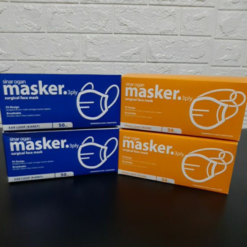 Masker Medis_3ply Disposible Surgical Mask Sinar Ogan