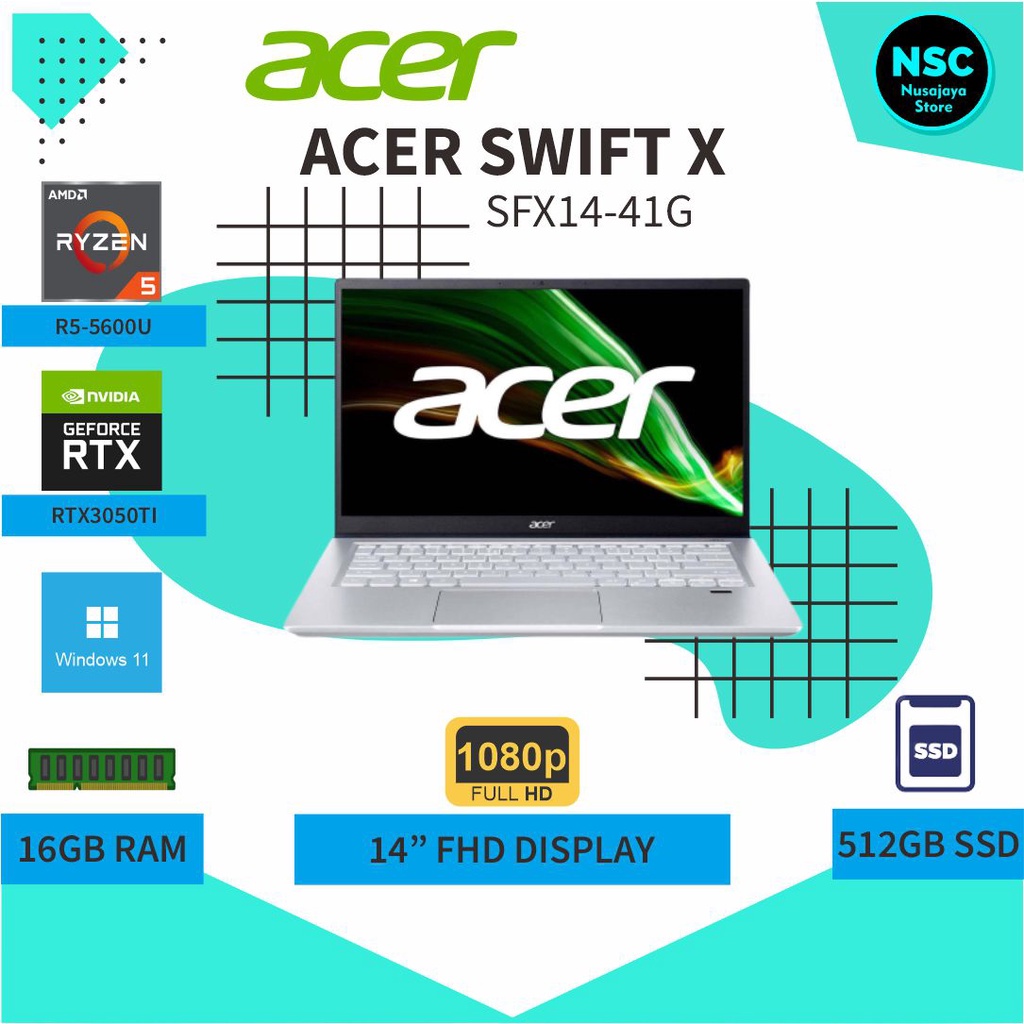 Jual Acer Swift X Sfx G Ryzen Gb Ssd Rtx Fhd