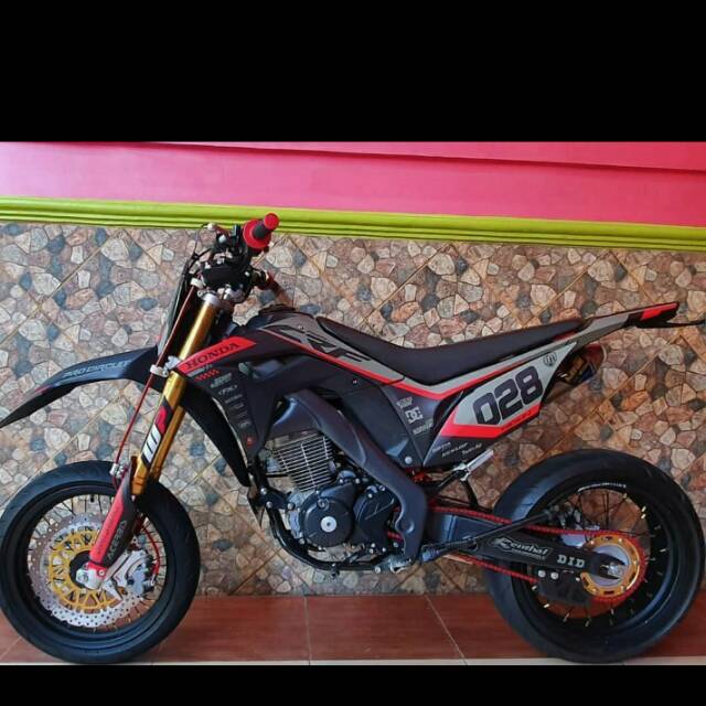 Stiker decal crf full body simple red grey bisa untuk semua jenis motor trail