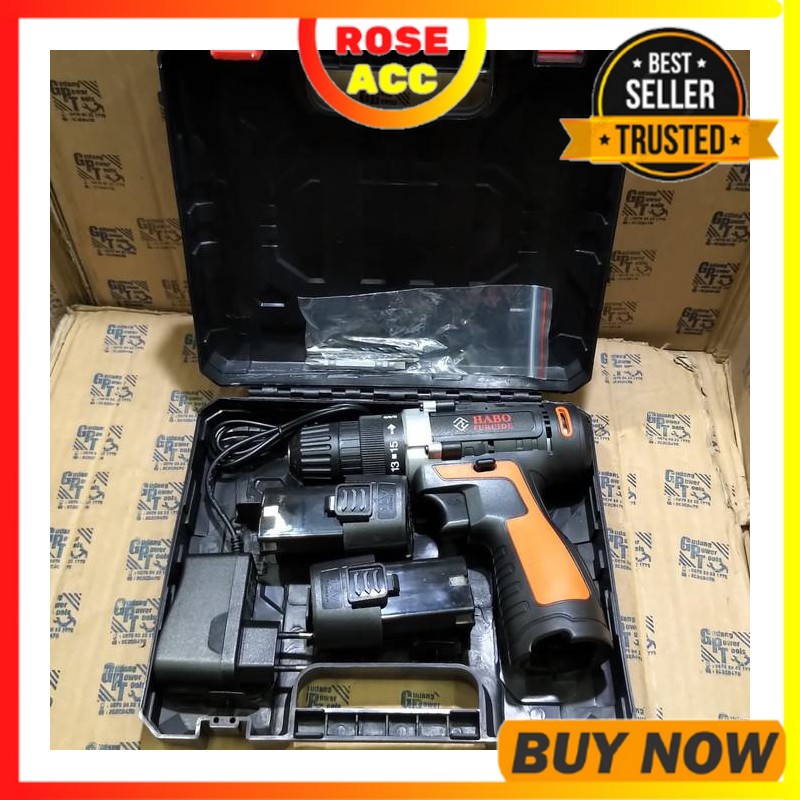 Promo Mesin Bor Baterai Cordless Drill Bor Charger Cas 2 Baterai Limited