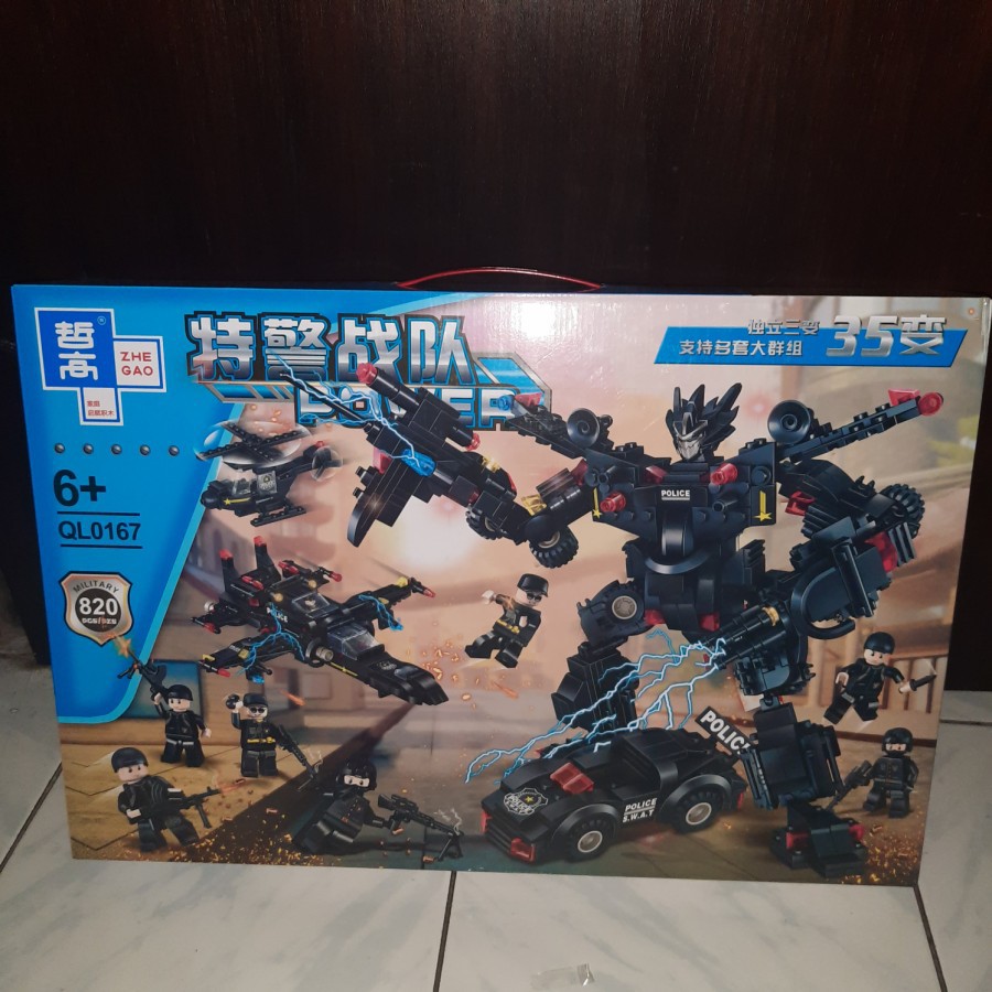 Lego Block Robot Police SWAT Transformers