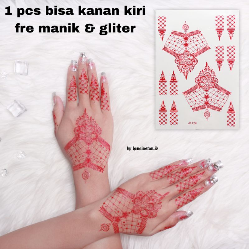 HENA INSTAN MERAH J1124 / FREE GLITER MANIK DAN SAMPLE