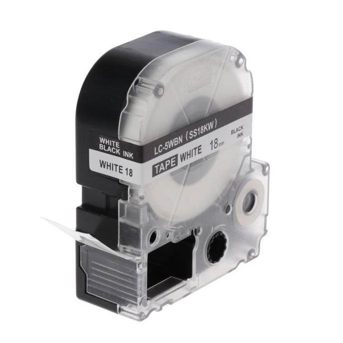 

✨BISA COD✨ ❤❤ Black on White Label Tape Compatible Epson Label Tapes 18mm for - 12mm