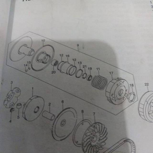 PULLY ASSY SUZUKI NEX FI NEX KARBULATOR ORI SGP NB LIAT KATALOG NO 9