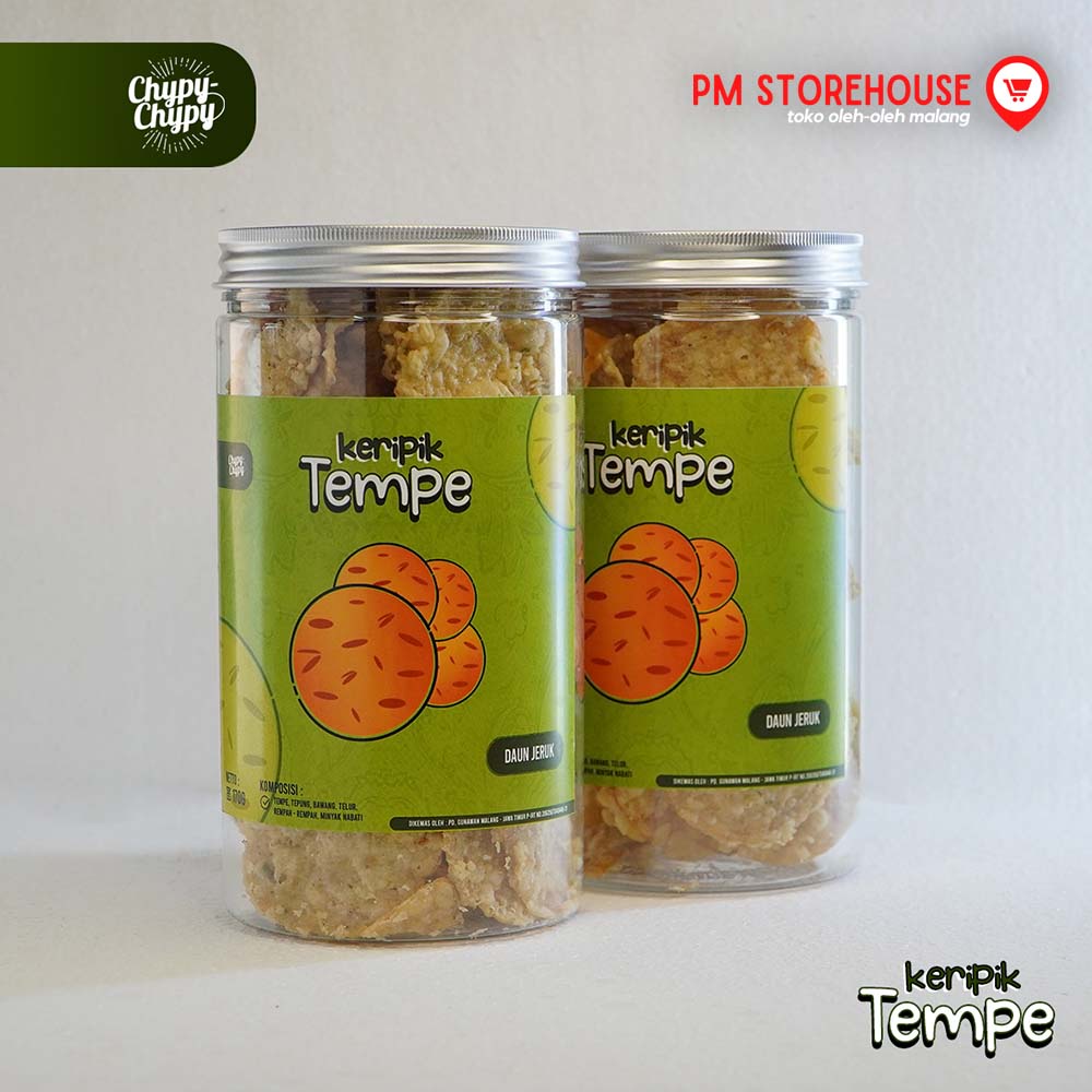 Keripik Tempe Daun Jeruk Super Renyah Chypy Asli Malang - Kemasan Toples