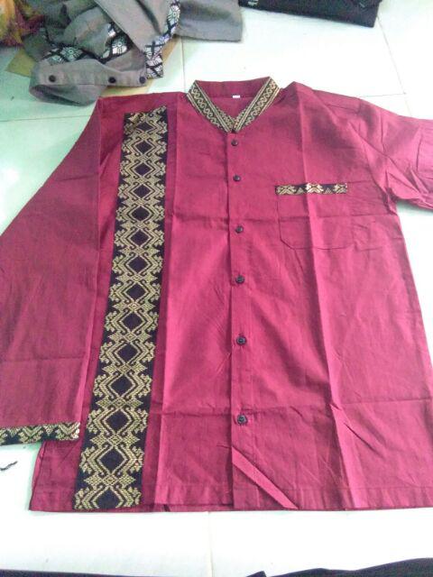 Kemeja Batik Pria Lengan Panjang Motif Ayam Kate