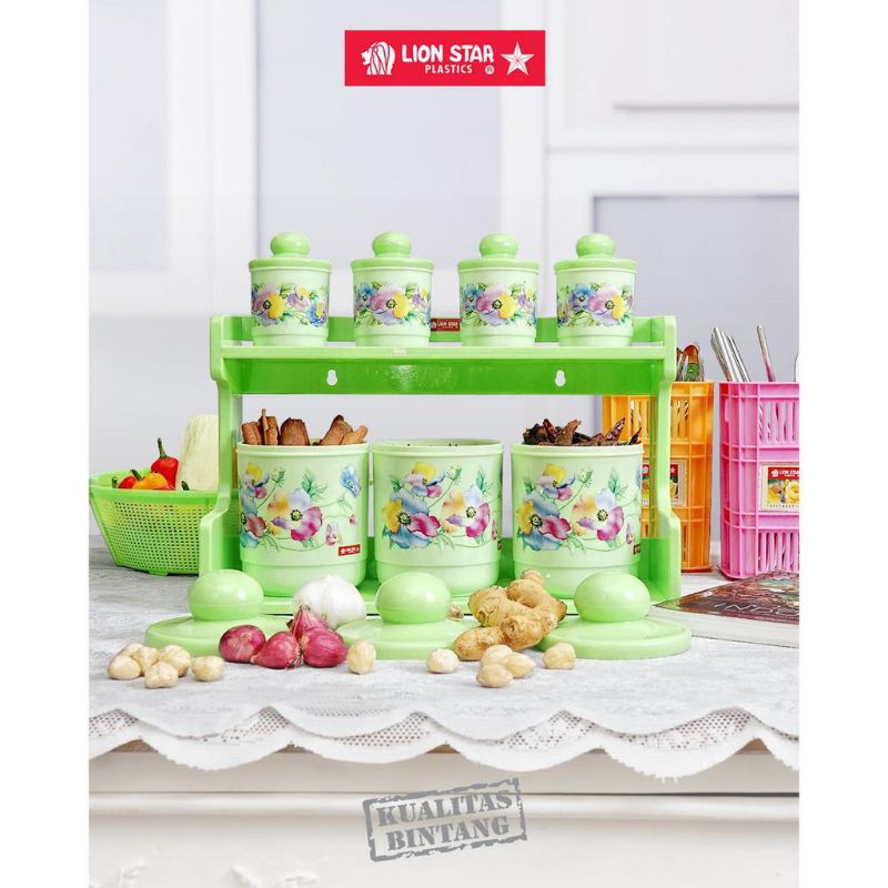 Murahh Rak bumbu set lion star, tempat bumbu,rempat rempah makanan, tempat bumbu dapur,cod