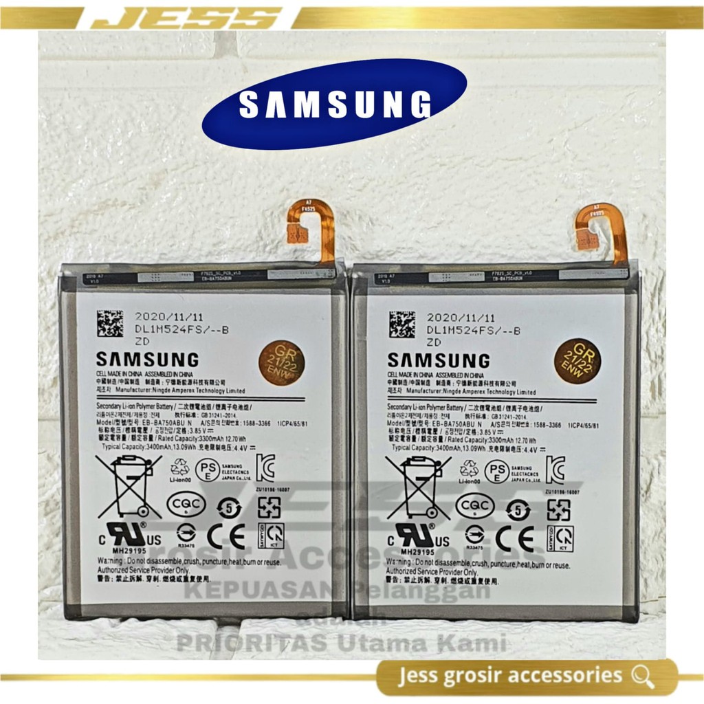 Baterai Battery Original Samsung Galaxy M10 &amp; M105F &amp; SM-M105F &amp; A10 &amp; A105F &amp; SM-A105F &amp; A7 2018 &amp; A750 &amp; SM-A750G Kode Batre EB-BA750ABU &amp; EB-BA750ABN