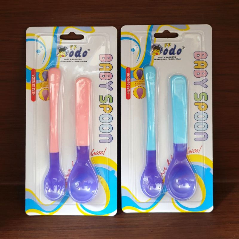 2 in 1 Sendok Bayi Sensor Panas | Baby Spoon With Heat Sensor Dodo | Indikator Panas Berubah Warna