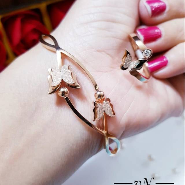 Titanium gelang dan cincin 0969j