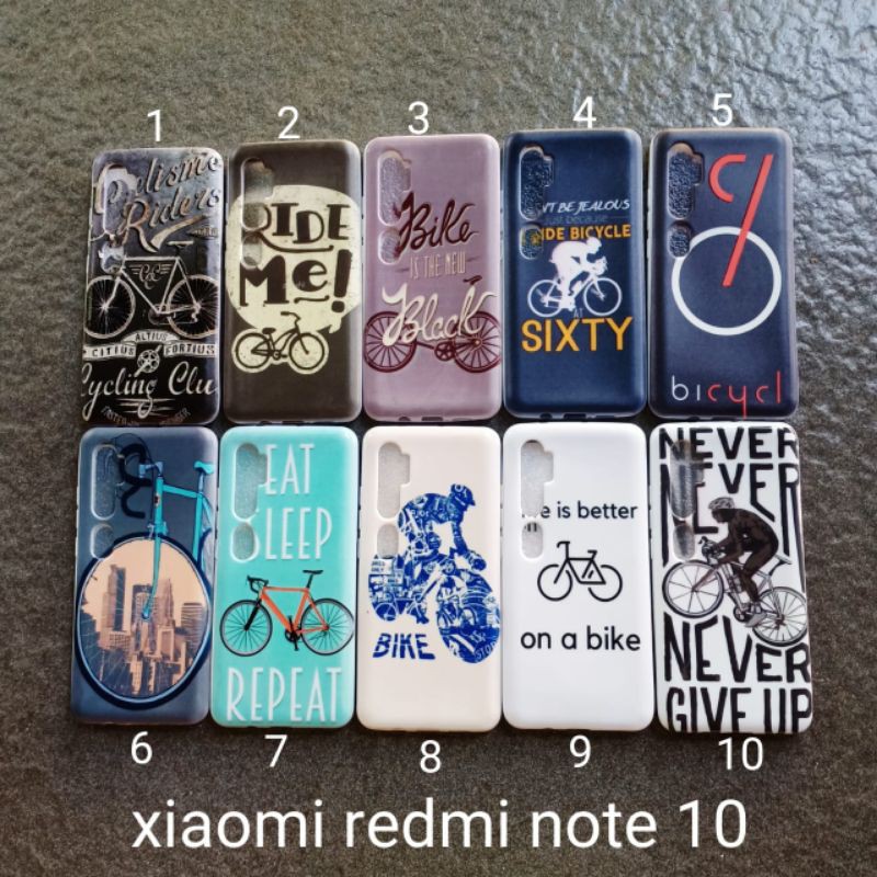 Case gambar Xiaomi Mi Note 10 . Mi Note 10 PRO motif bike soft softcase softshell silikon cover casing kesing housing