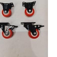 Roda 2 inch merah pvc (2putar+rem 2mati) harga isi 4 pcs